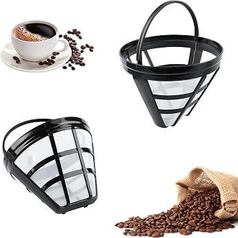 2 Permanent Coffee Filters, Reusable Plastic Permanent Coffee Filter with Handle, Washable Coffee Filter, Coffee Filter, Mesh