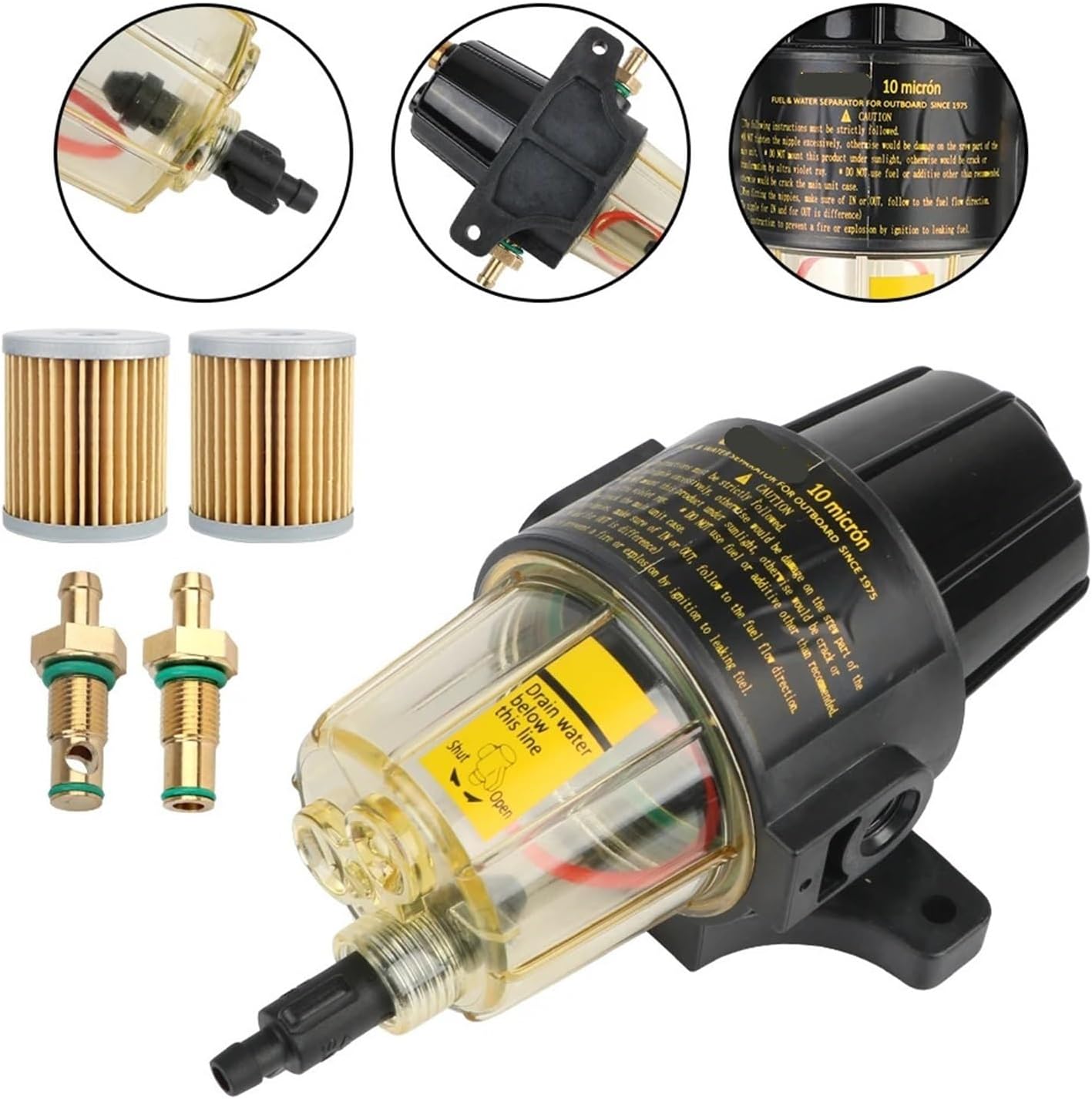 UF-10K Filter Oil Water Separator Yacht Gasoline Engine Outboard Motor Fuel Tank Fuel Filter