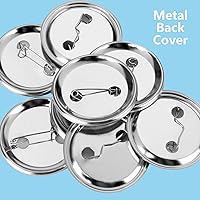 Vista 3 de 100 Pieces Blank Button Badge Parts for Button Maker Machine, Metal Shells Metal Back Cover and Clear Mylar Components, DIY Crafts Arts Supplies for
