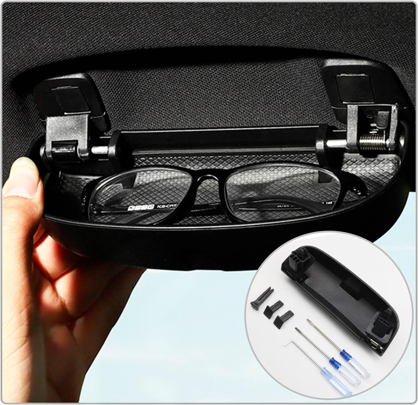 CDEFG Compatibile con VW Tiguan 3 / Tayron/Golf 8 8.5 / Passat B9 / Skoda Superb 4 2020-2025, Porta Occhiali Auto, Custodia per Occhiali, Gabbia per Golf MK8 GTI GTD GTE Variant