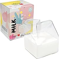 Vista 8 de Vaso de vidrio Kawaii para leche de cartón, recipiente transparente para jarra de leche, para microondas, 12 onzas, 1 unidad (melocotón)