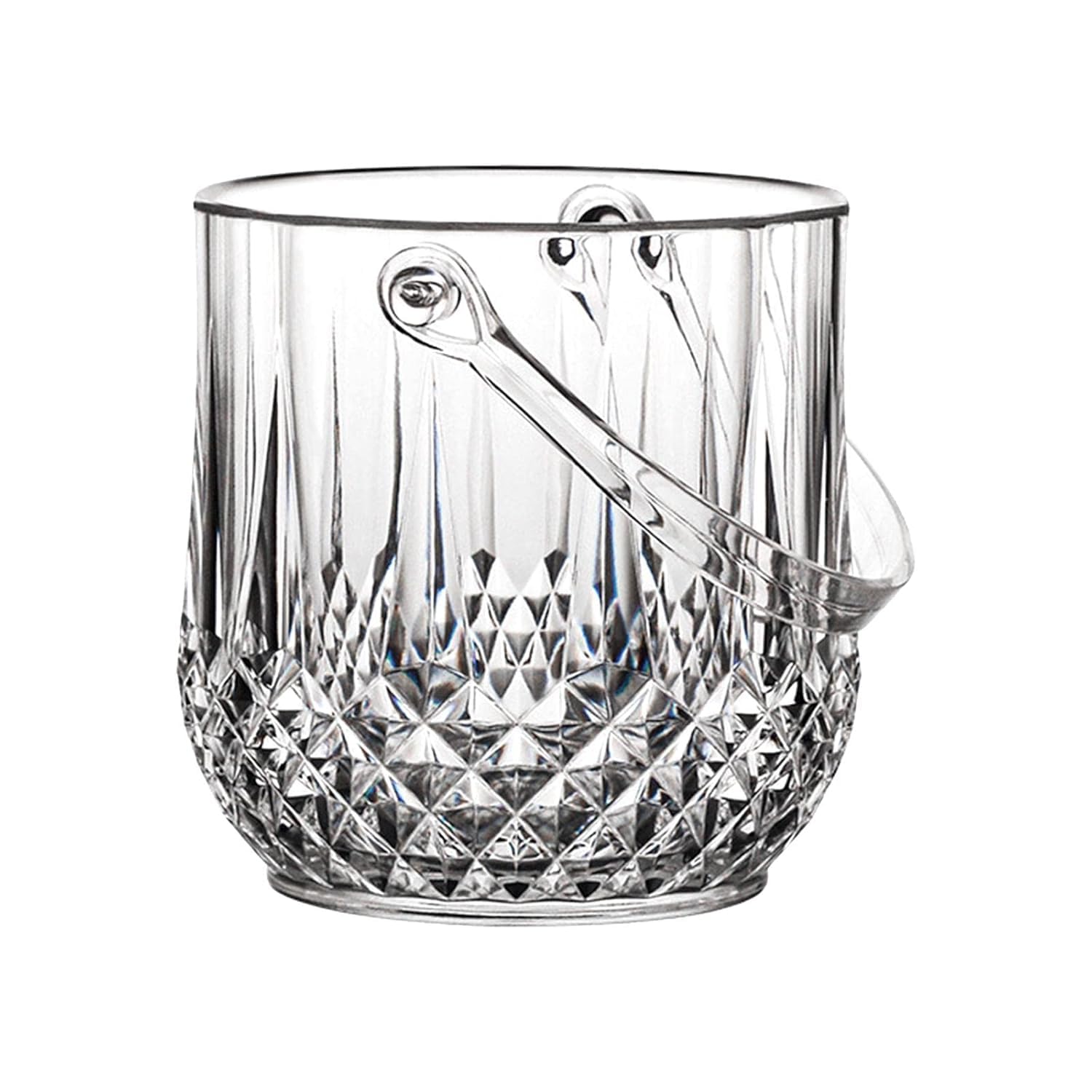 1 Liter Crystal Acrylic Ice Bucket with Tongs, Diamond Pattern, Wine Bucket Beer Champagne Acrylic Ice Tub for Party Parties Party-image-28