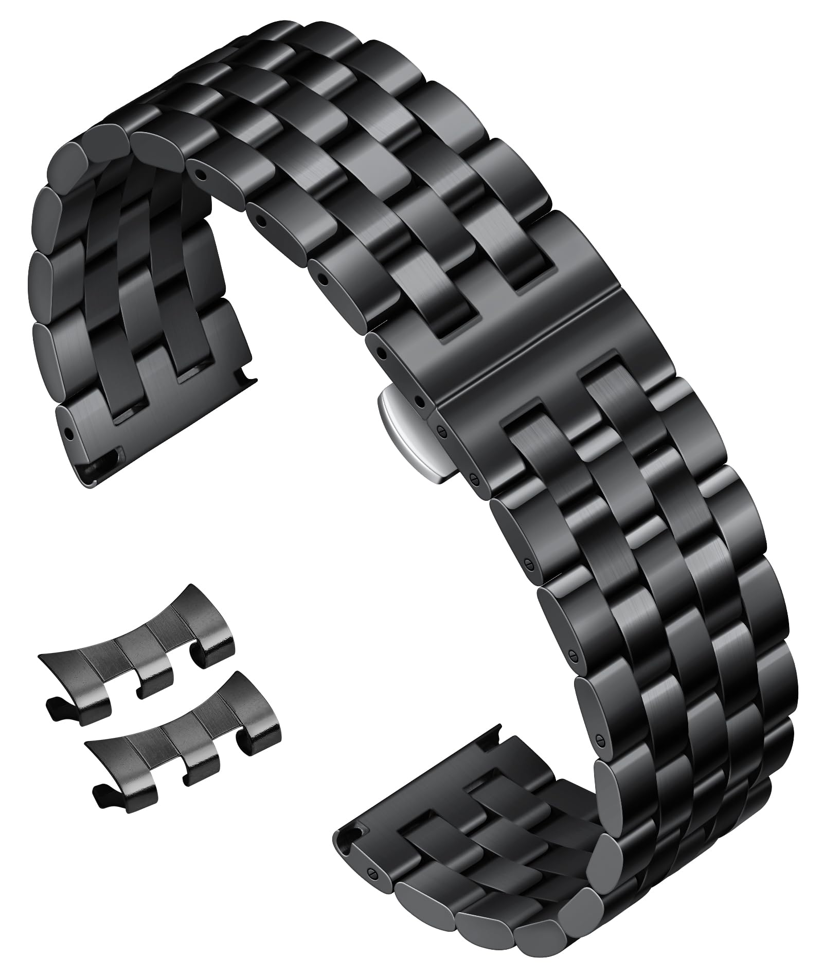BINLUN Stainless Steel Watch Band Replacement Metal Watch Straps for Men and Women 18mm/19mm/20mm/21mm/22mm/24mm with Cu