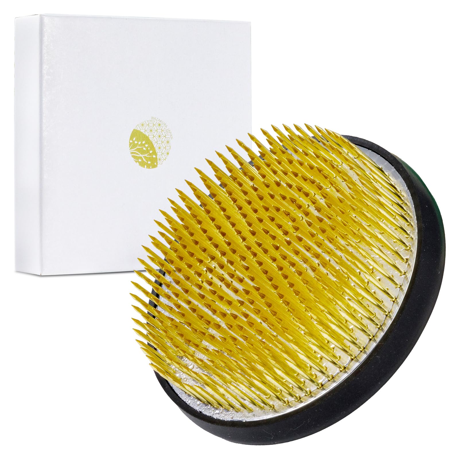 Wazakura Pique Fleurs Kenzan Japonais Rond en Laiton Pour Ikebana et Arrangements Floraux - 90 mm Fabriqué au Japon, pour Vase et Récipient
