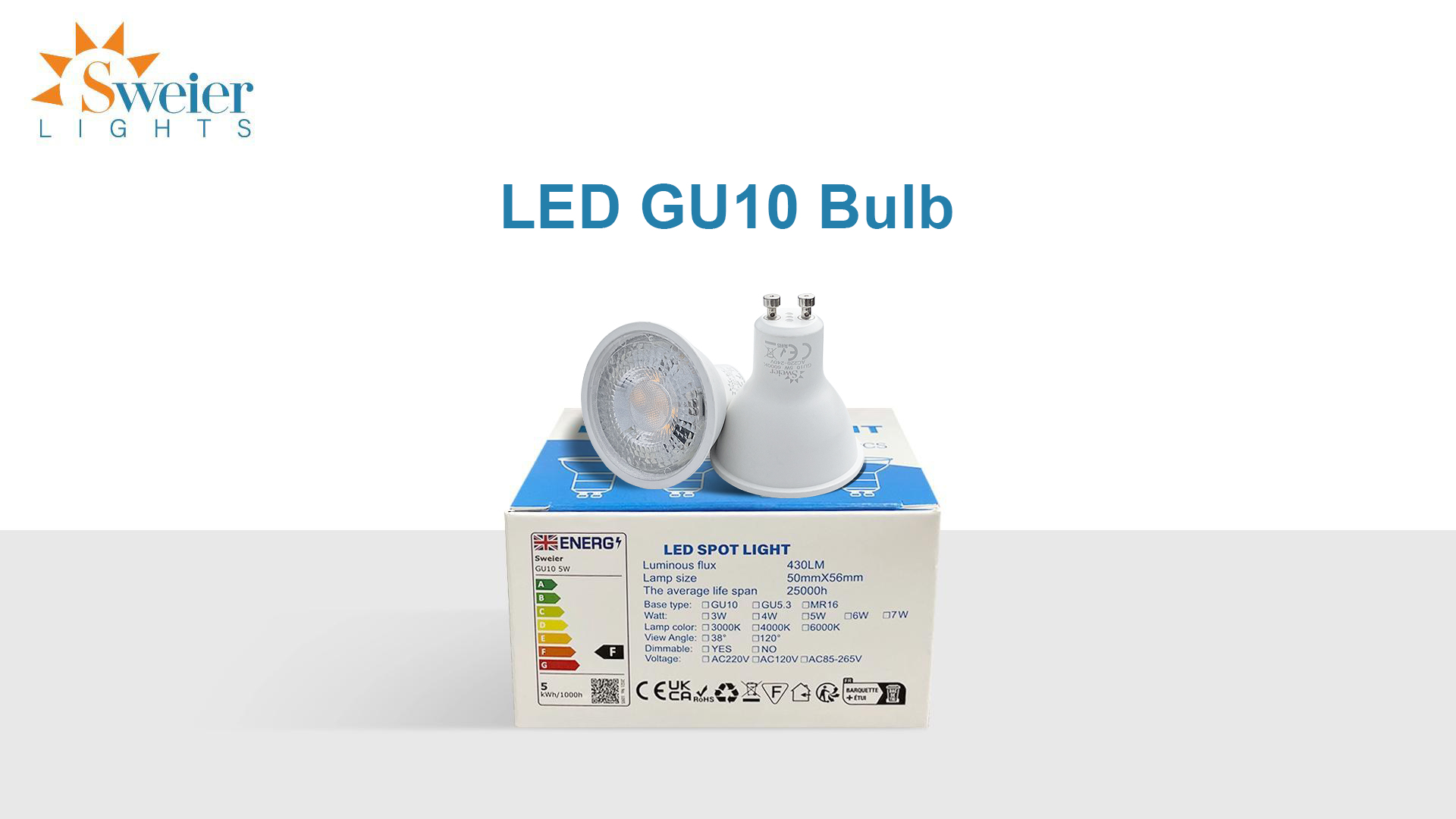 Lampadine LED GU10 5W Bianco Freddo 6000K – Set Da 4, 430 Lumen, Non Dimmerabili, Flicker Free - 2