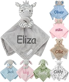 Personalised Baby Comforter Blanket Newborn Christening Shower Gift Boy Girl Keepsake Soft Snuggly Toy Blankie (Zebra)