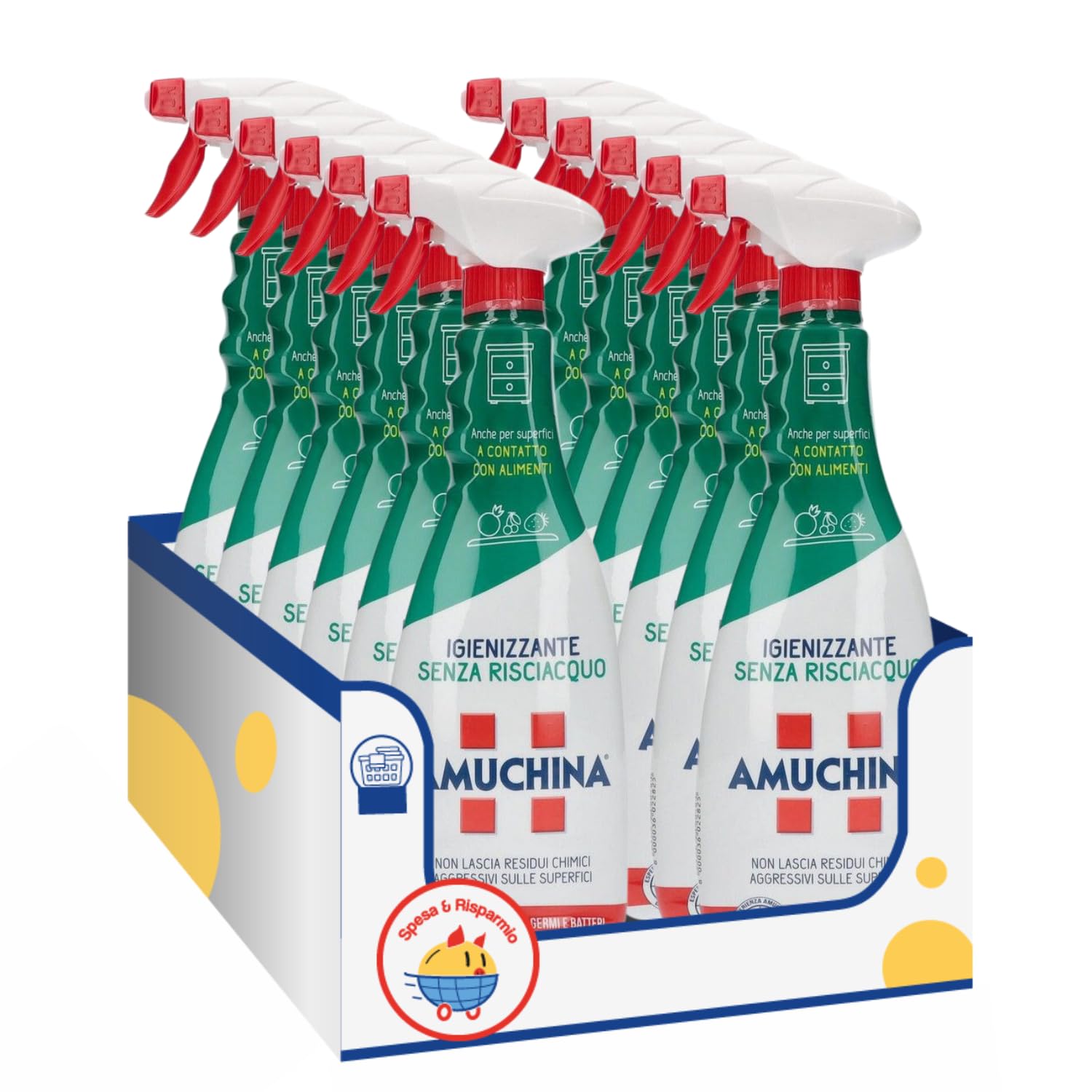 Igienizzante Spray Senza Risciacquo 750 ml – Variazioni 4/8/12 Pezzi – Pulizia Rapida per Superfici (12)