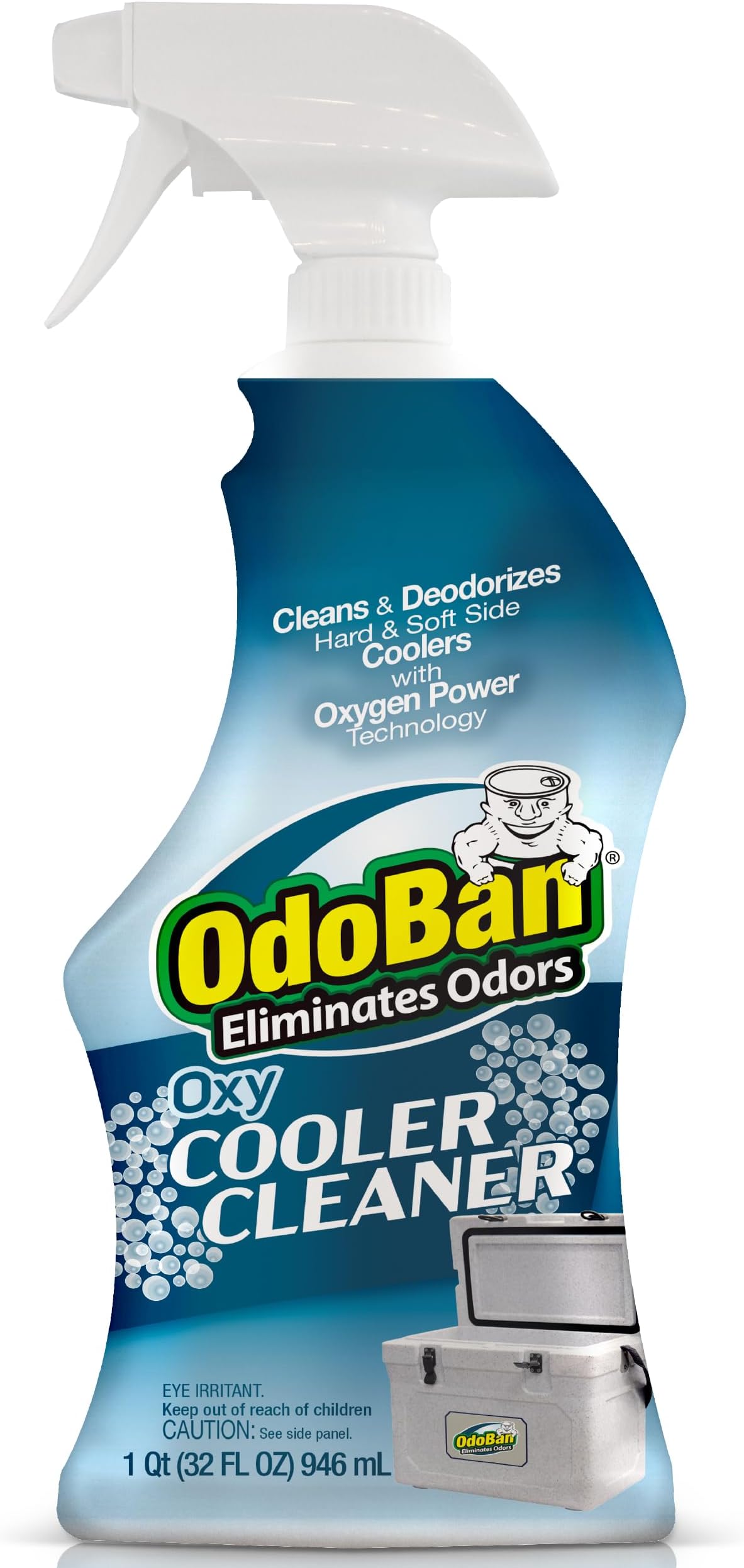 OdoBan Oxy Cooler Reviver, Cleans and Deodorizes with Oxy Power Technology, For Hard and Soft-Side Coolers, 32 Ounce Spray Bottle