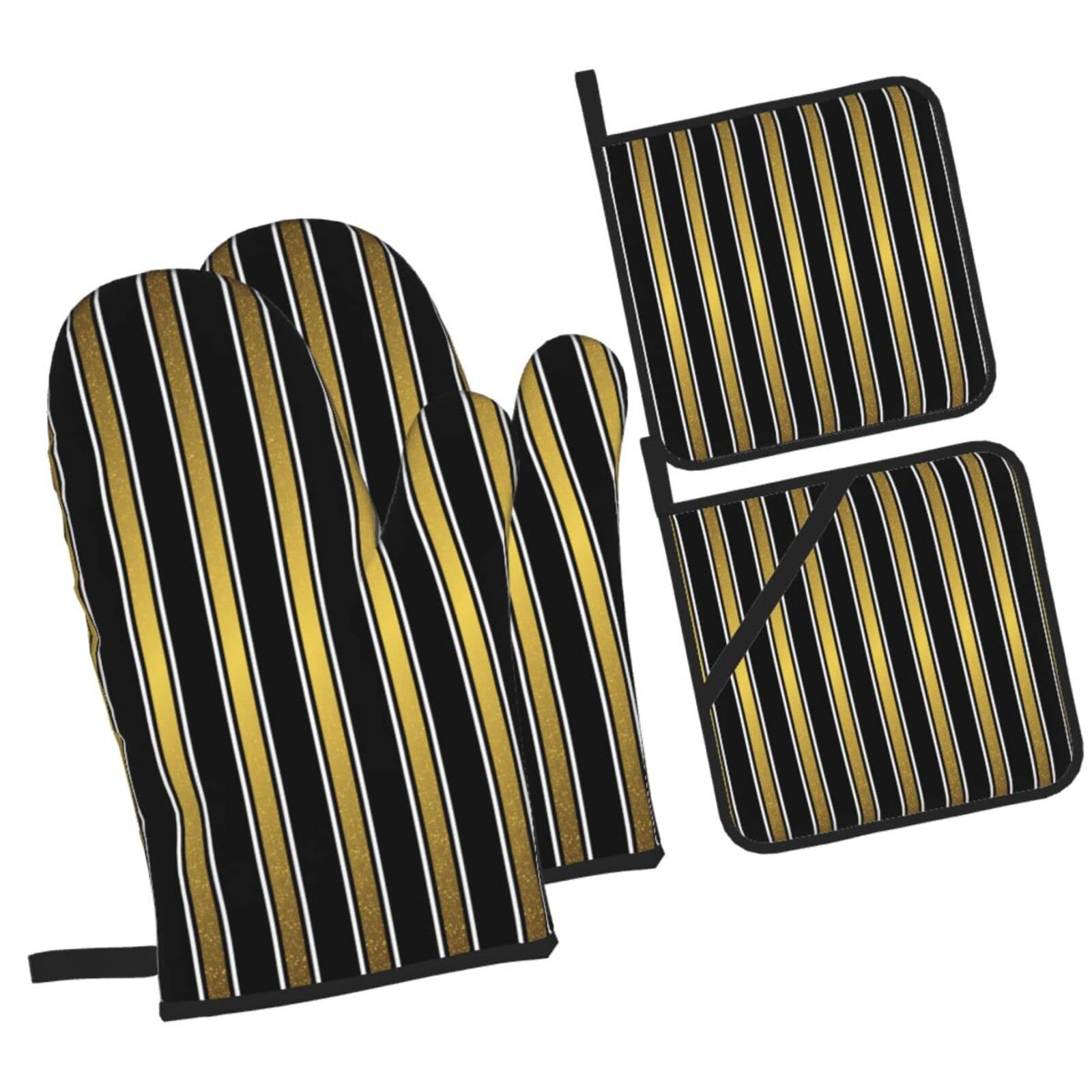 Vector Seamless Pattern Oven Mitts and Pot Holders Sets, Christmas Oven Mitt Kitchen Heat Resistant Non-Slip Pot Holders Set for Cooking Baking BBQ