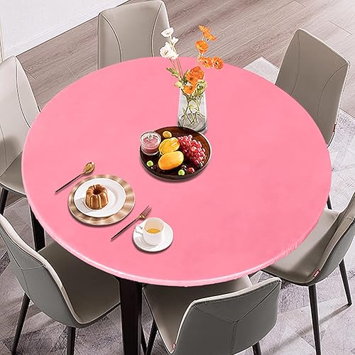 Miniatura 77 de LUSHVIDA - Mantel ajustable de vinilo para mesa redonda, impermeable y con borde elástico, mantel de plástico