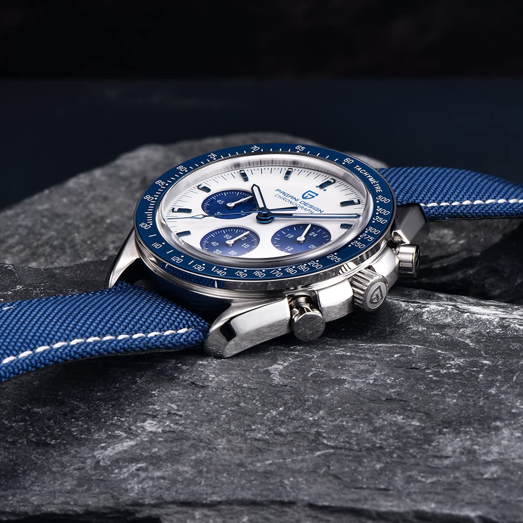 Pagani Design 1701 V3 Orologi da Uomo, Movimento al Quarzo VK63 Acciaio Inossidabile Impermeabile 100M Moon Orologio Da Polso Cronografo