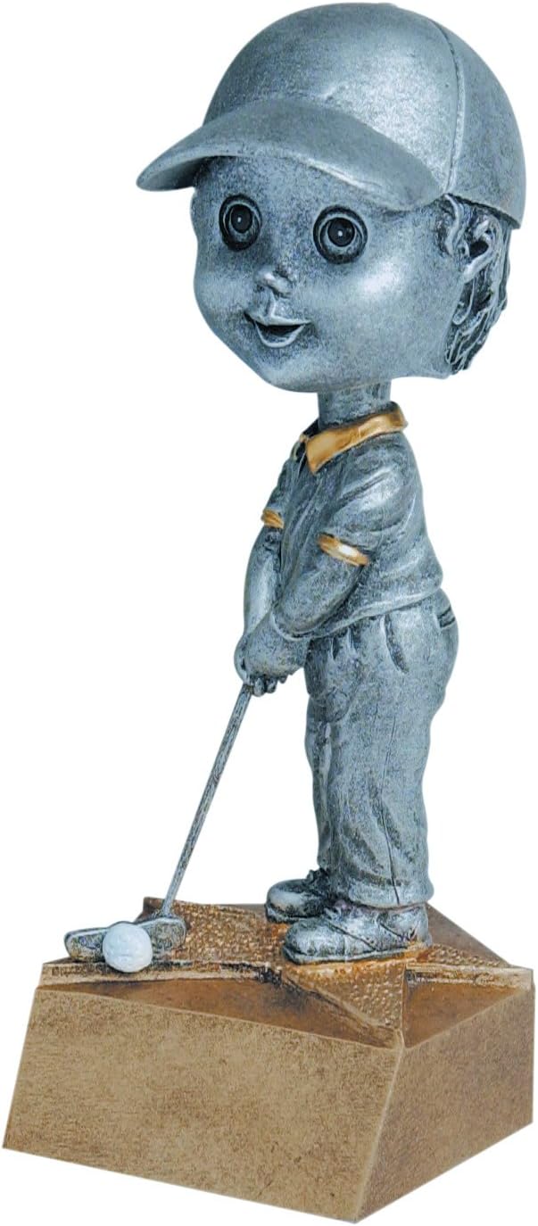 Decade Awards Golf Bobblehead Trophy, Female or Male - 6 Inch Tall | Engraved Golfer Award - Customize Now