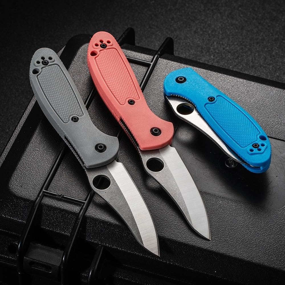 Klappmesser mit 440C-Edelstahlklinge, Nylon-Glasfaser-Griff, 17 cm Gesamtlänge, 7,2 cm Klinge, Mehrere Farben (Stil 01)