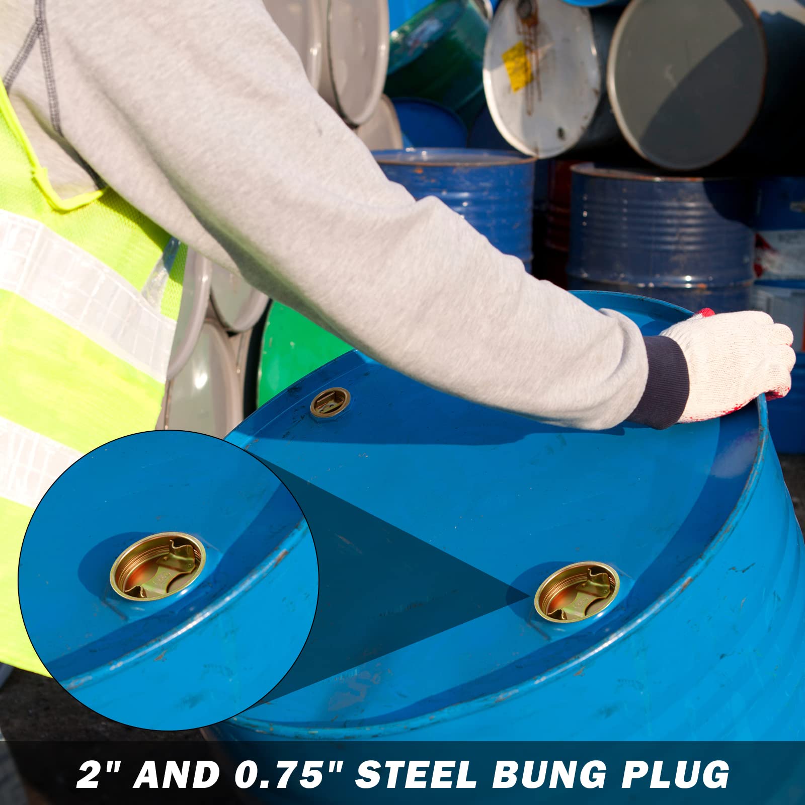 55 Gallon Stainless Steel Drum LID with bungs