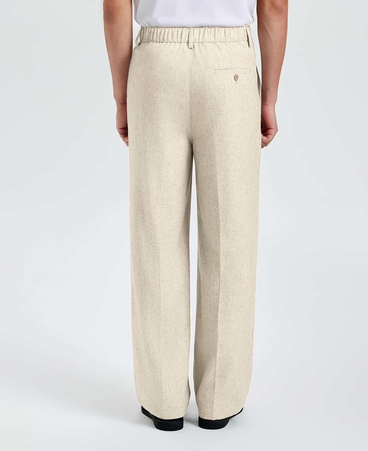 Susclude Mens Linen Casual Dress Pants Baggy Pleated Old Money Wide Leg Slacks Relaxed Fit Lightweight Work Trousers - Image 2