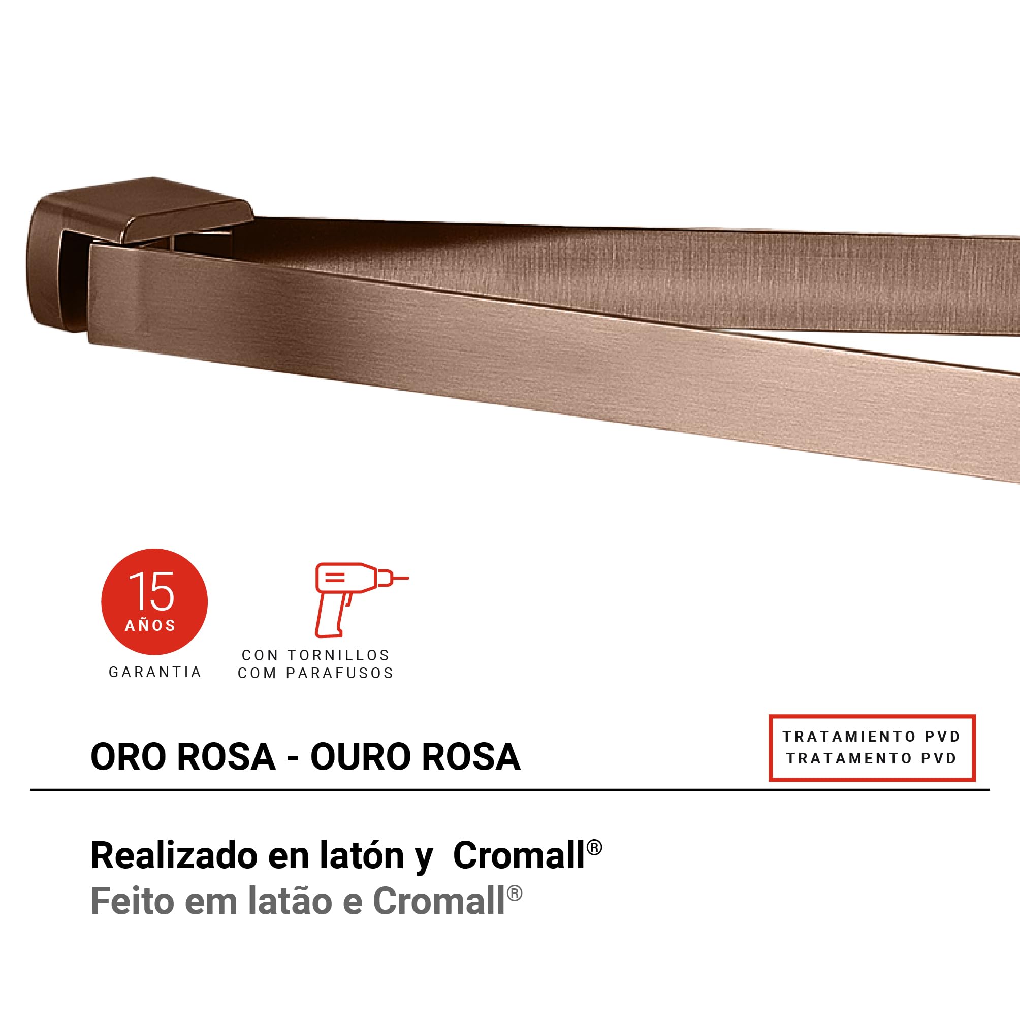 Gedy Pirenei Toallero Articulado Latón Oro Rosa