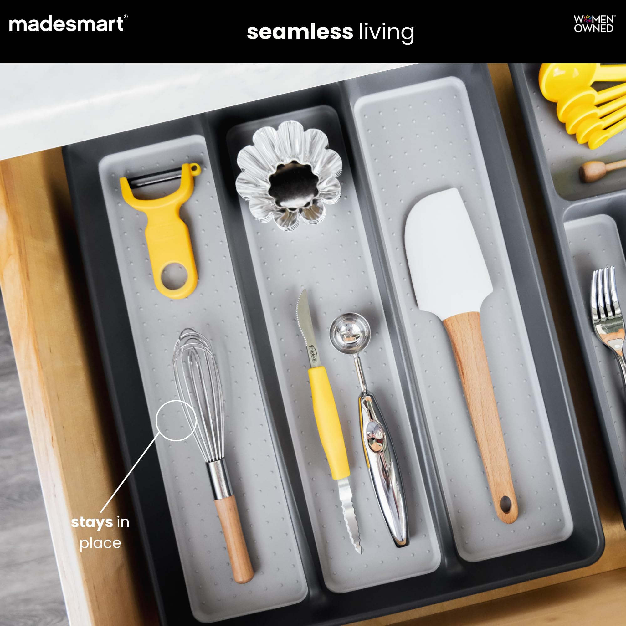 madesmart Granite Utensil Tray - 3 Compartments -2