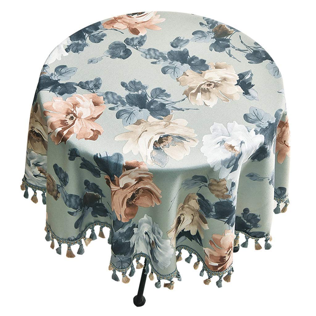 Nappe de table ronde pastorale en coton pour embellir vos déjeuners de jardin