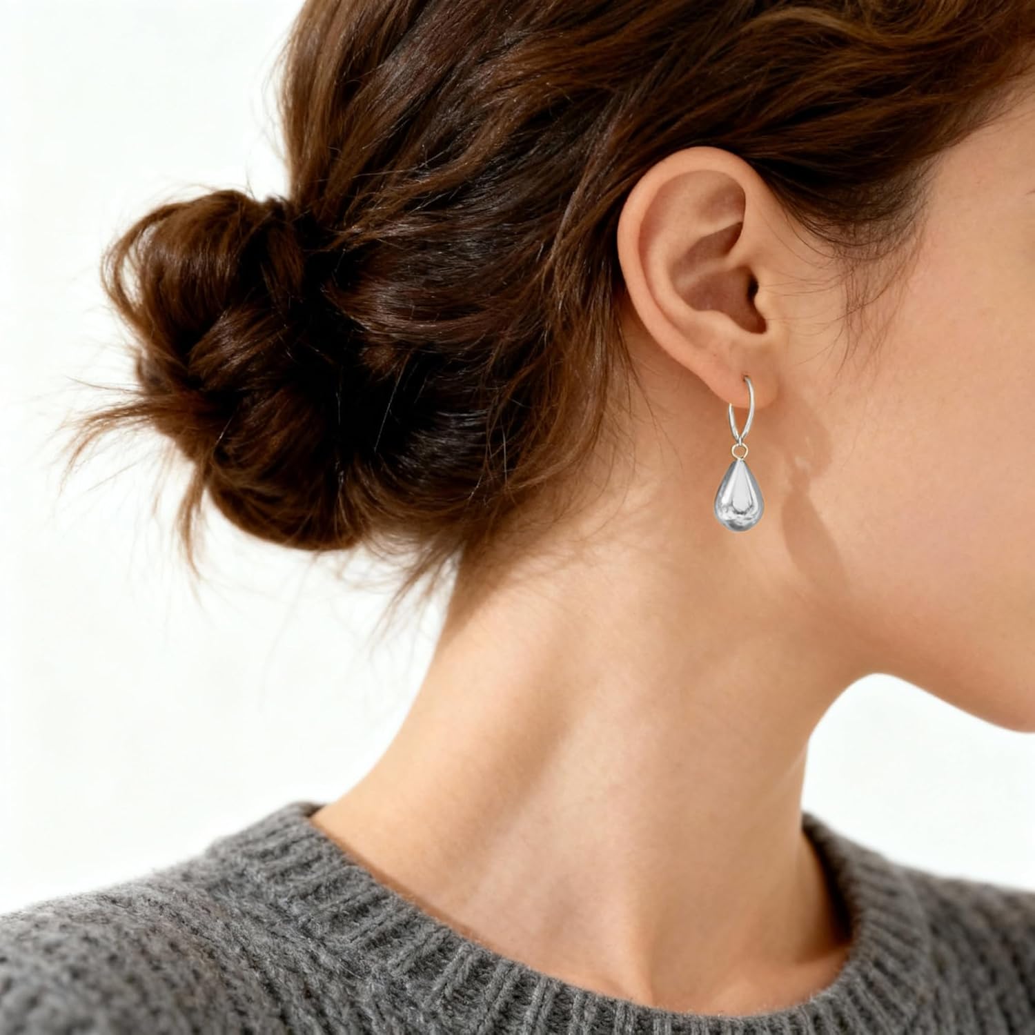 18k Gold and Silver Dangle Earrings for Women - Teardrop Leverback Earrings for Women Jewelry - Image 6