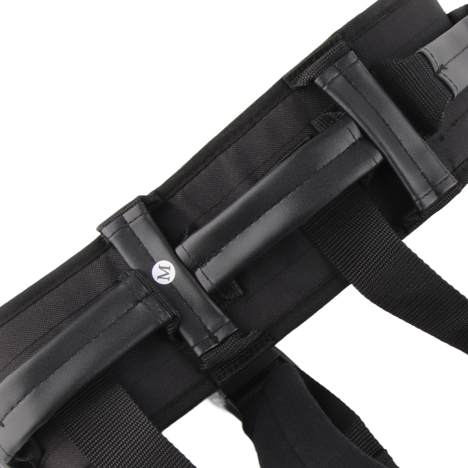 Cintura per trasferimento e deambulazione con manici Cintura di sollevamento regolabile per assistenza in piedi per anziani per infermiere badante per anziani (Black)