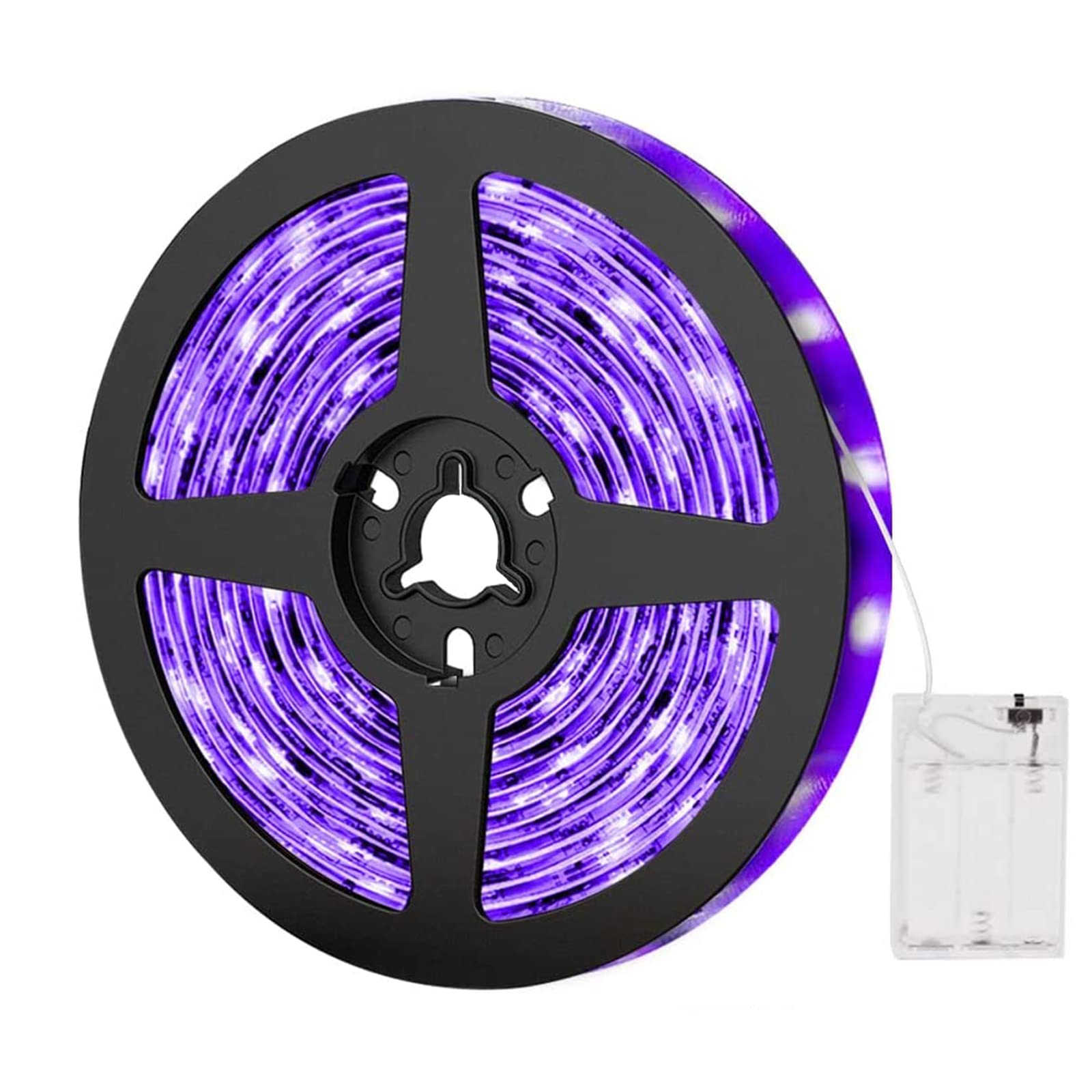 Black Light Strip 16.4FT/5M- Battery Powered LED Blacklight Kit, Including 5V Waterproof LED Light Strip and Battery Case, Suitable for Halloween Decoration, Glow Party, Body Painting