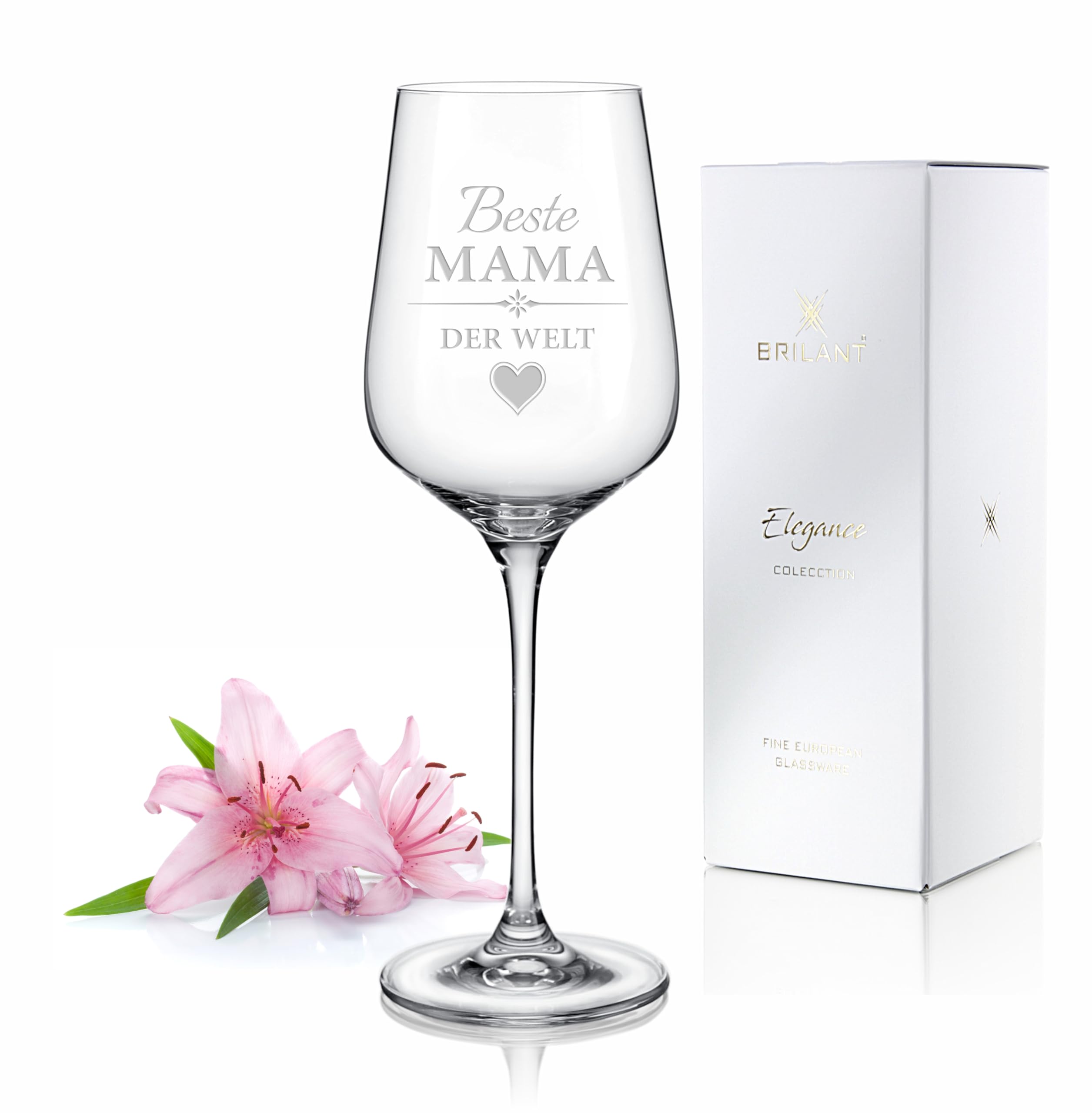Verre à vin rouge soufflé bouche 450ml, gravure élégante pour femme
