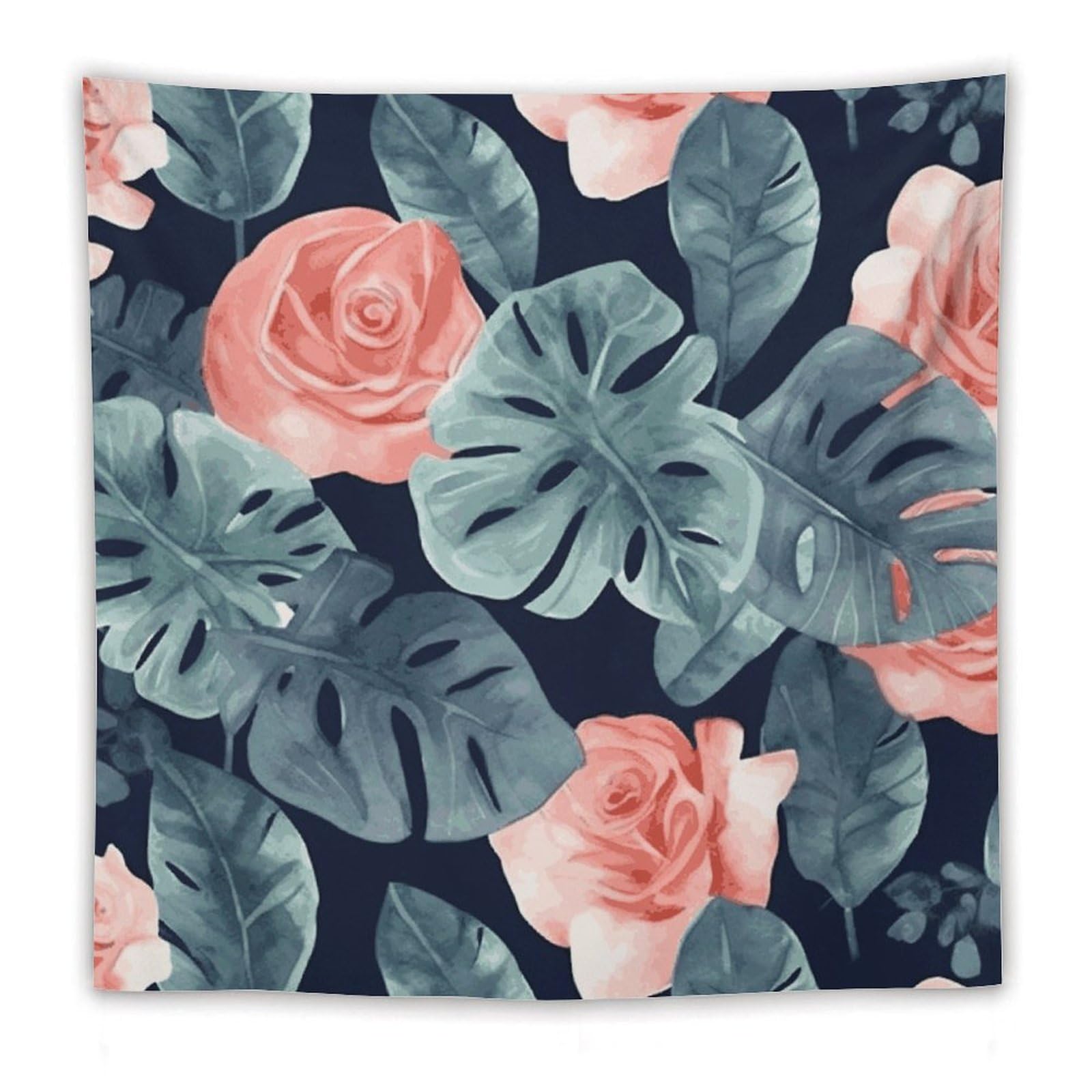 LDGSUPH Watercolor Monstera Pattern Tapestry Wall Hanging Decor Anti-fading Aesthetic Wall Tapestries Fashion Wall Blanket Decor Modern Wall Art Tapestry for Bedroom Home Decor 60"x60"