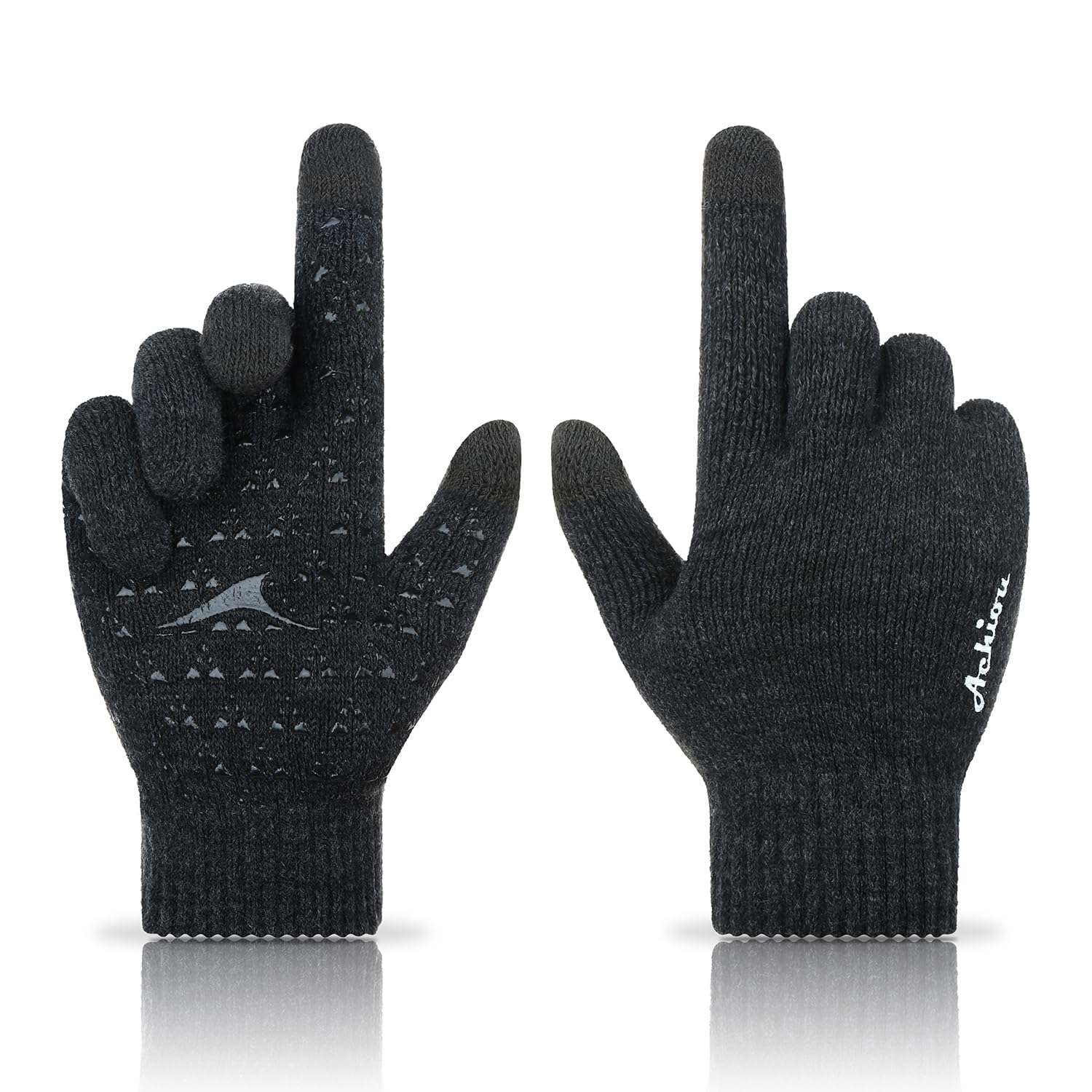 Achiou Winter Gloves for Men and Women, Touchscreen Soft Knit Gloves