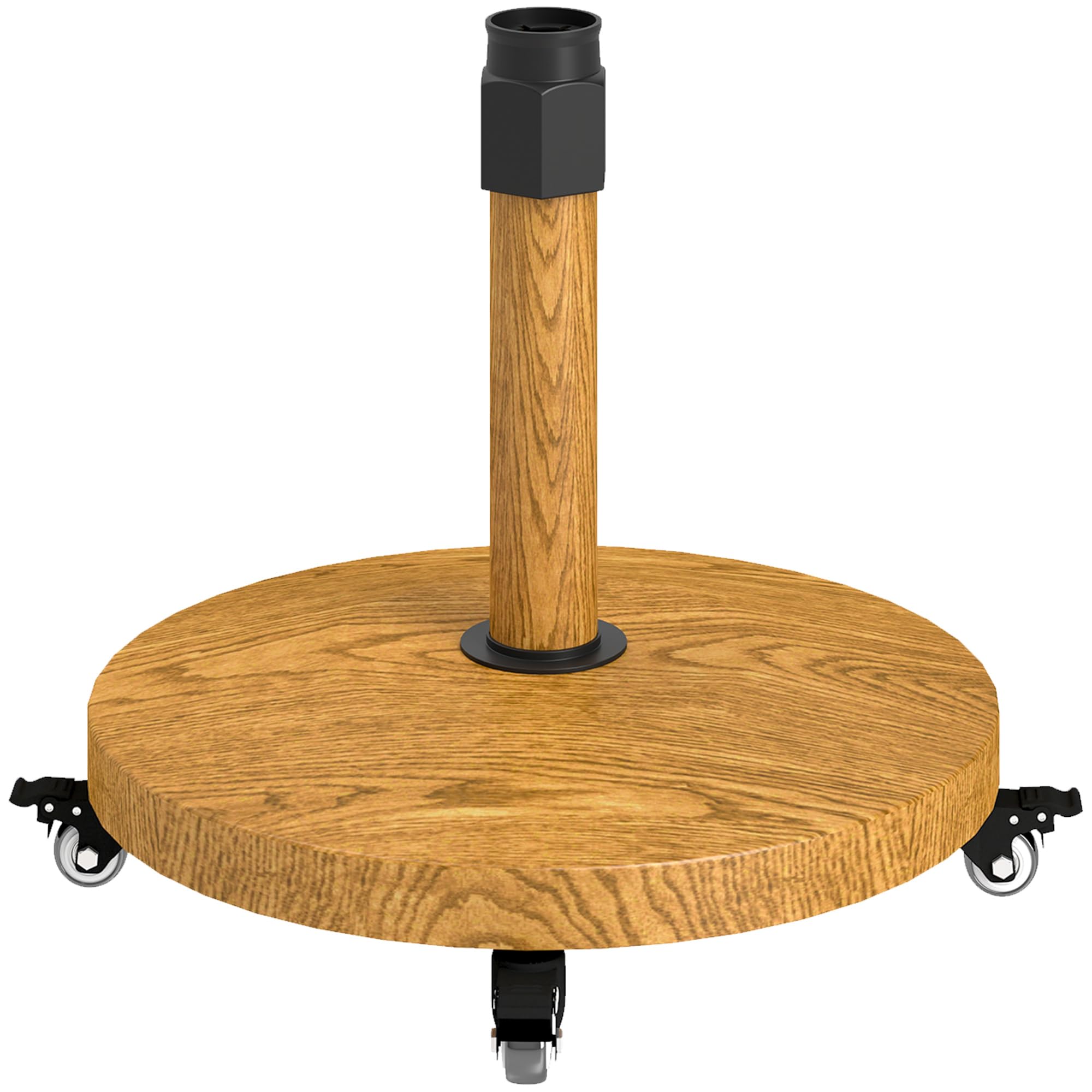 Outsunny Base para Sombrilla Redonda Soporte para Parasol con Ruedas Pie para Sombrilla con Relleno de Cemento Peso 24,5 kg para Jardín Terraza Natural