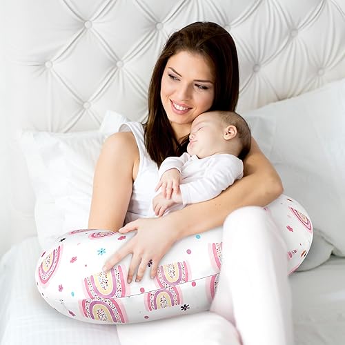 Miniatura 5 de Fundas de almohada de lactancia, paquete de 2 fundas suaves y adorables para almohadas de lactancia, fundas elásticas cómodas para almohadas de