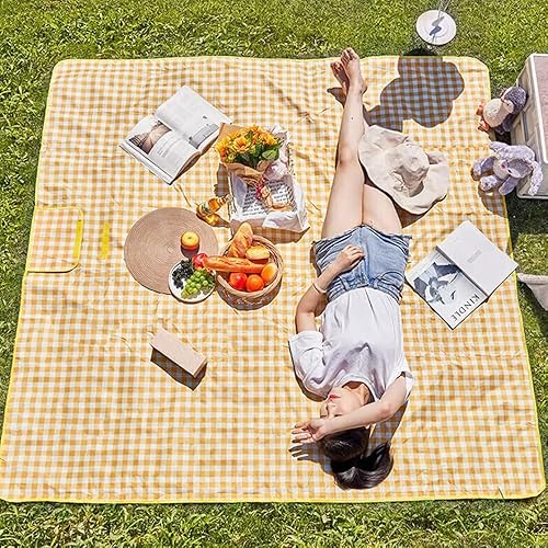 Miniatura 3 de RUIBOLU Manta de playa grande para pícnic, tapete de playa a prueba de arena para 2-4 adultos, impermeable, de secado rápido, tapete de picnic al