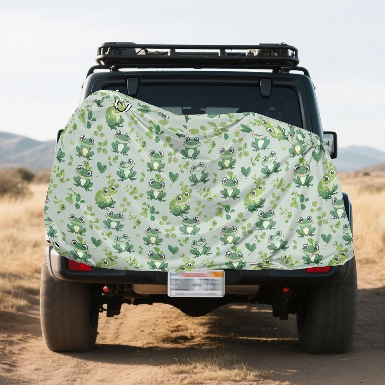 ALAZA Cartoon Frog Leaves Bike Cover Waterproof Outdoor Ebike Bicycle Covers Tarp Protection for 1/2 Bikes, Sun UV Dust Wind Proof