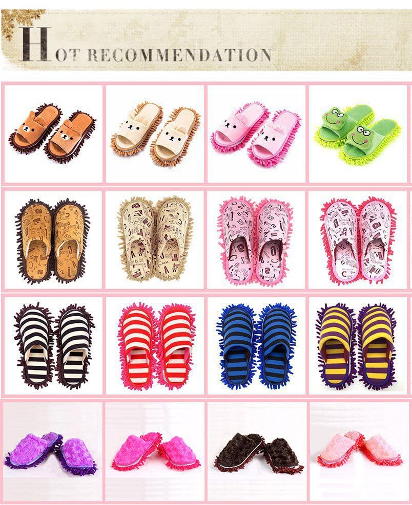 Image of Selric Super Chenille Microfiber Washable Mop Slippers Shoes, Detachable Mopping Shoes, Floor Dust Dirt Hair Cleaner, Multi-sizes Multi-Colors Available