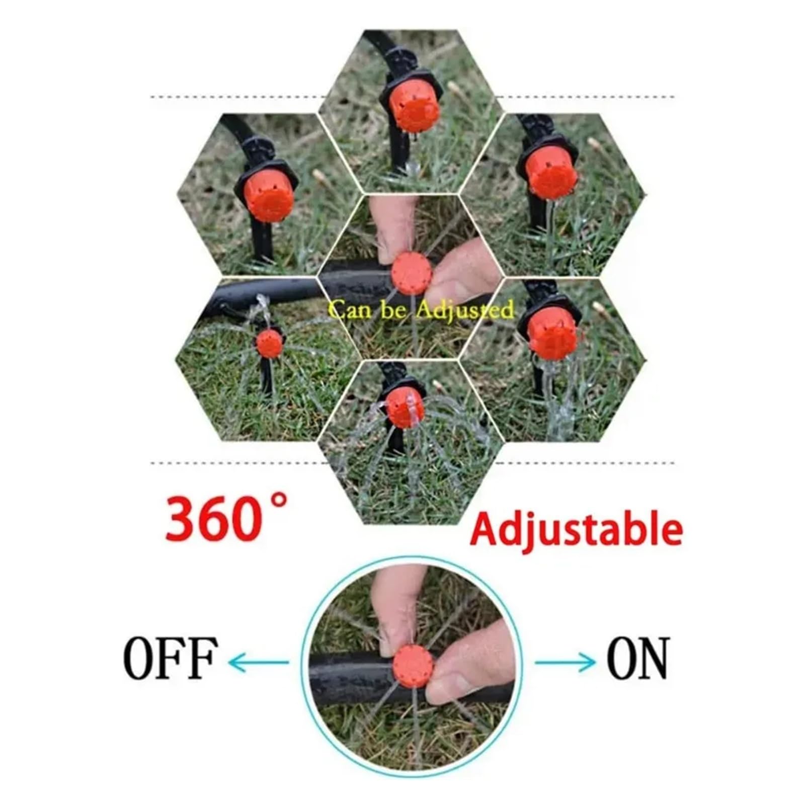 Accessori per Navi 50-800 Pezzi gocciolatori Regolabili for irrigazione irrigatori 1/4'' gocciolatore Micro irrigatori for irrigazione a Goccia Accessori per l'irrigazione(100 PCS)