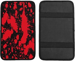 Horror Blood Splatter Car Armrest Storage Box Mat, Car Center Console Cover Accessories Interior for Most Cars