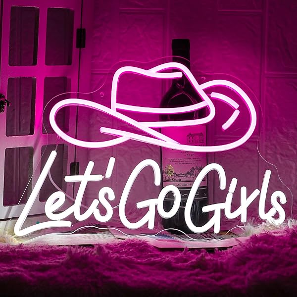LMSIGNLY Let's Go Panneau néon à DEL pour décoration murale, alimentation USB à intensité variable, pour bar, chambre à coucher, salon, Noël, anniversaire