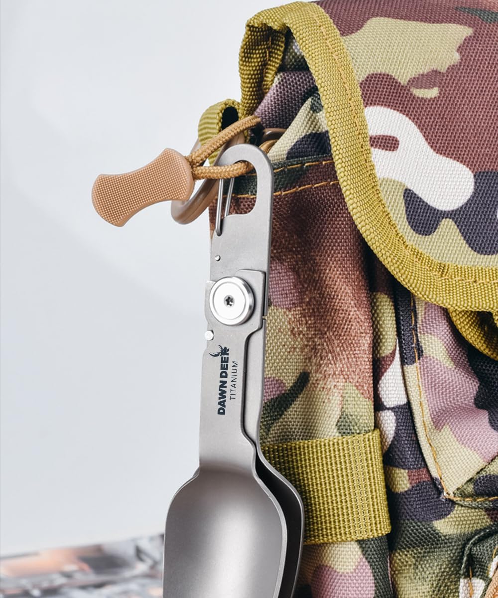 Titanium alcohol stove and titanium multifunctional folding spoon