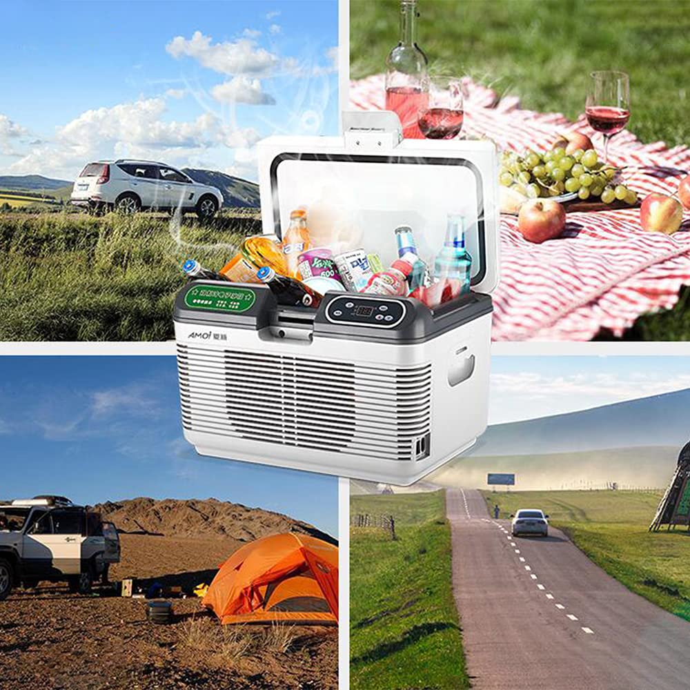 XIAOLIN Lodówka Samochodowa Przenośna 12/24 V / 220v 12 Lith Mini Lodówka Zamrażarka Car Lodówka Ogrzewanie I Chłodzenie, Elektryczne Chłodnica Box Do Camping, Campervan, Pojazd, Truck, Rv, łódź, Podr