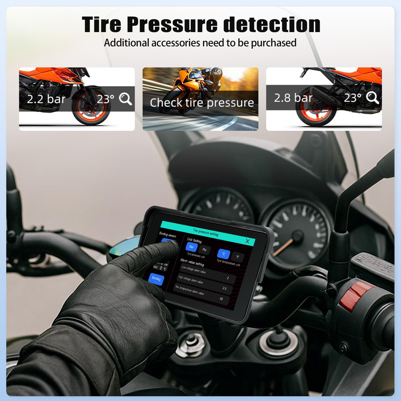 SIXTOP CarPlay Moto con CarPlay e Android Auto Wireless, Portatile GPS Navigatore Moto, 5 Pollici Schermo Touch con Impermeabile IP68, Bluetooth e Siri