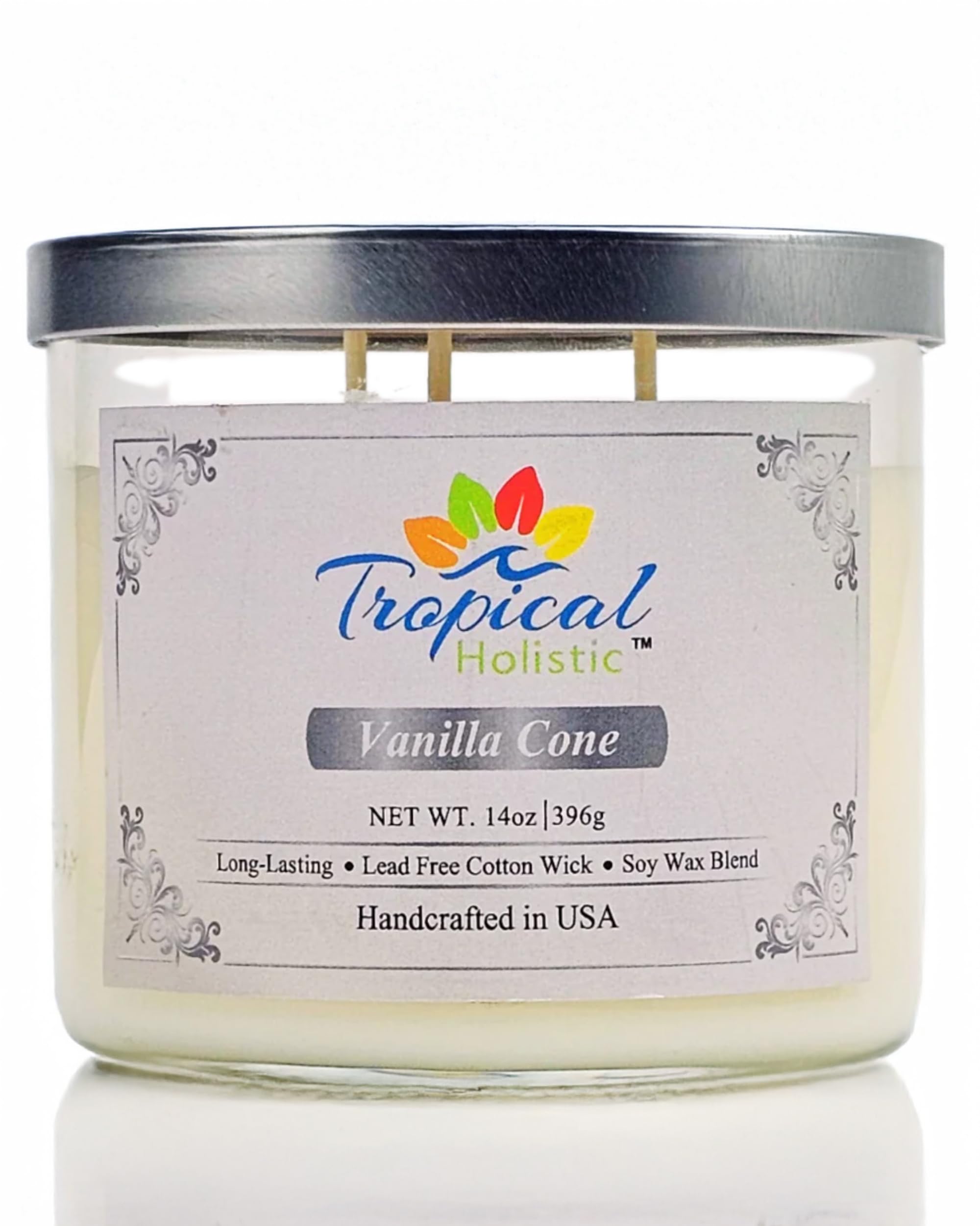 Tropical Holistic Vela perfumada para regalo para mujeres y hombres, lujosa, aromática y fragante, fabricada con cera de mezcla de soja natural, mecha 100% algodón, larga duración de más de 40 horas