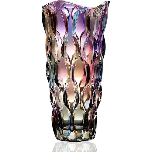 CEMABT Glass Vases for Flowers，Thickened 3.4 lb Morden vases for Tables Centerpieces, vase for Home Decor, Crystal,Colorful and Clear Rose Large Vases Christmas Day Gifts(Heavy Duty)
