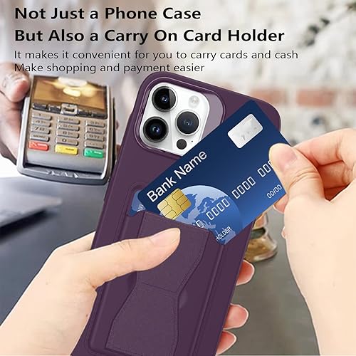 Miniatura 3 de Funda magnética con función atril para iPhone 15 Pro Max, compatible con soporte magnético para automóvil, cartera delgada a prueba de golpes, funda