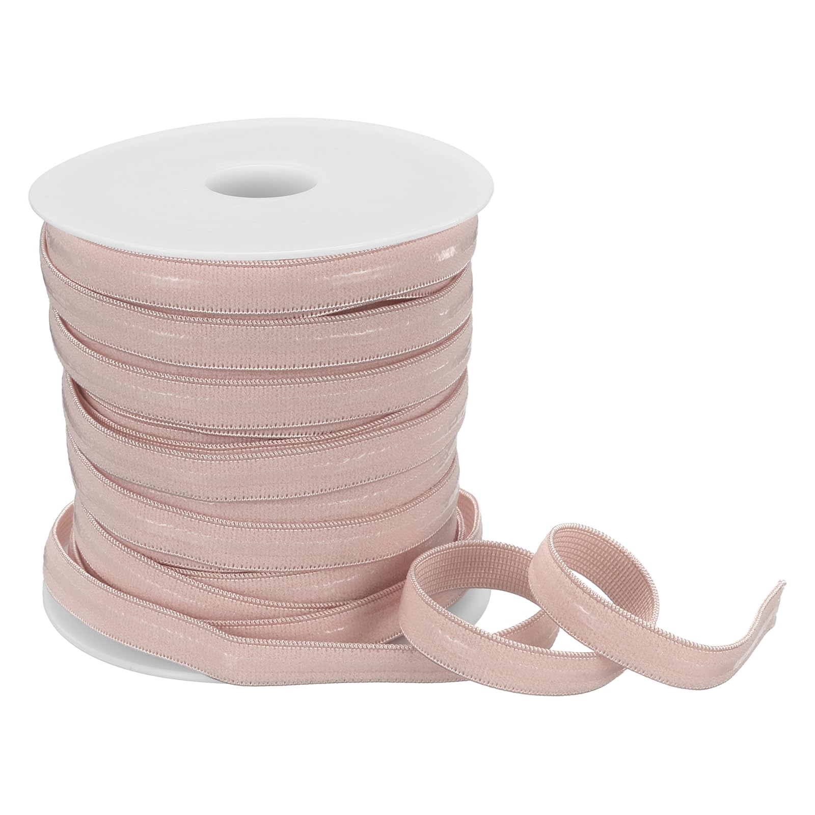 sourcing map Non-Slip Elastic Band, 1 cm x 18 m Rose Pink Polyester Silicone Stretch Band Silicone Grip for Clothing Accessories Wigs