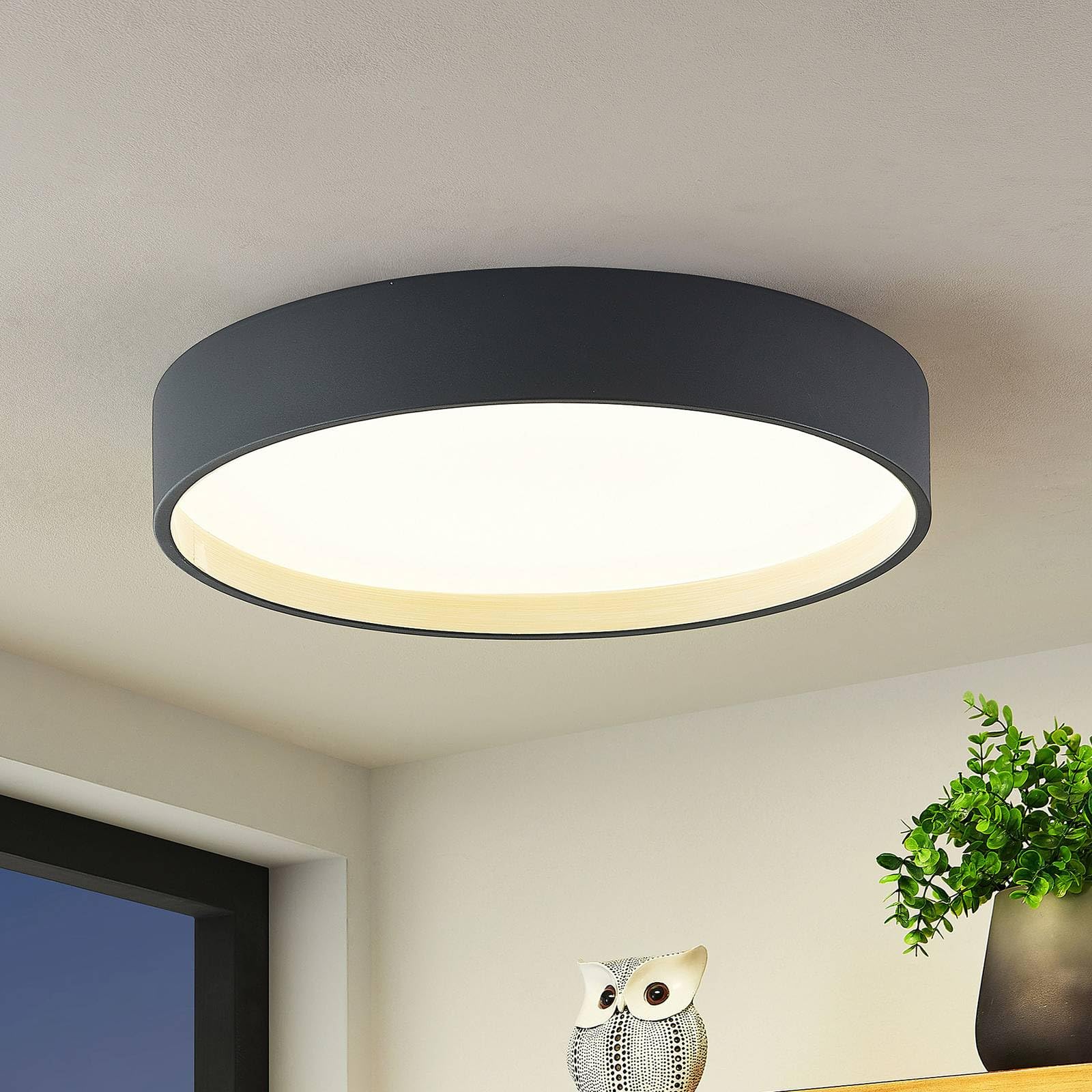 Lindby LED Deckenleuchte Todor dimmbar mit Leselampe (Modern) in Schwarz (1 flammig,) - Lampe Deckenlampe Wohnzimmerleuchte