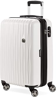 SwissGear 7272 Energie Hardside Expandable Luggage with Spinner Wheels, White, Carry-On 19-Inch, 7272 Energie Hardside Expandable Luggage With Spinner Wheels