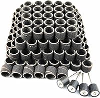 Vista 6 de Merryland Banda de lijado de tambor para Dremel 184 piezas, manga de lijado de 80 # 1/2 pulgadas, 180 piezas y mandril 4 herramientas rotativas