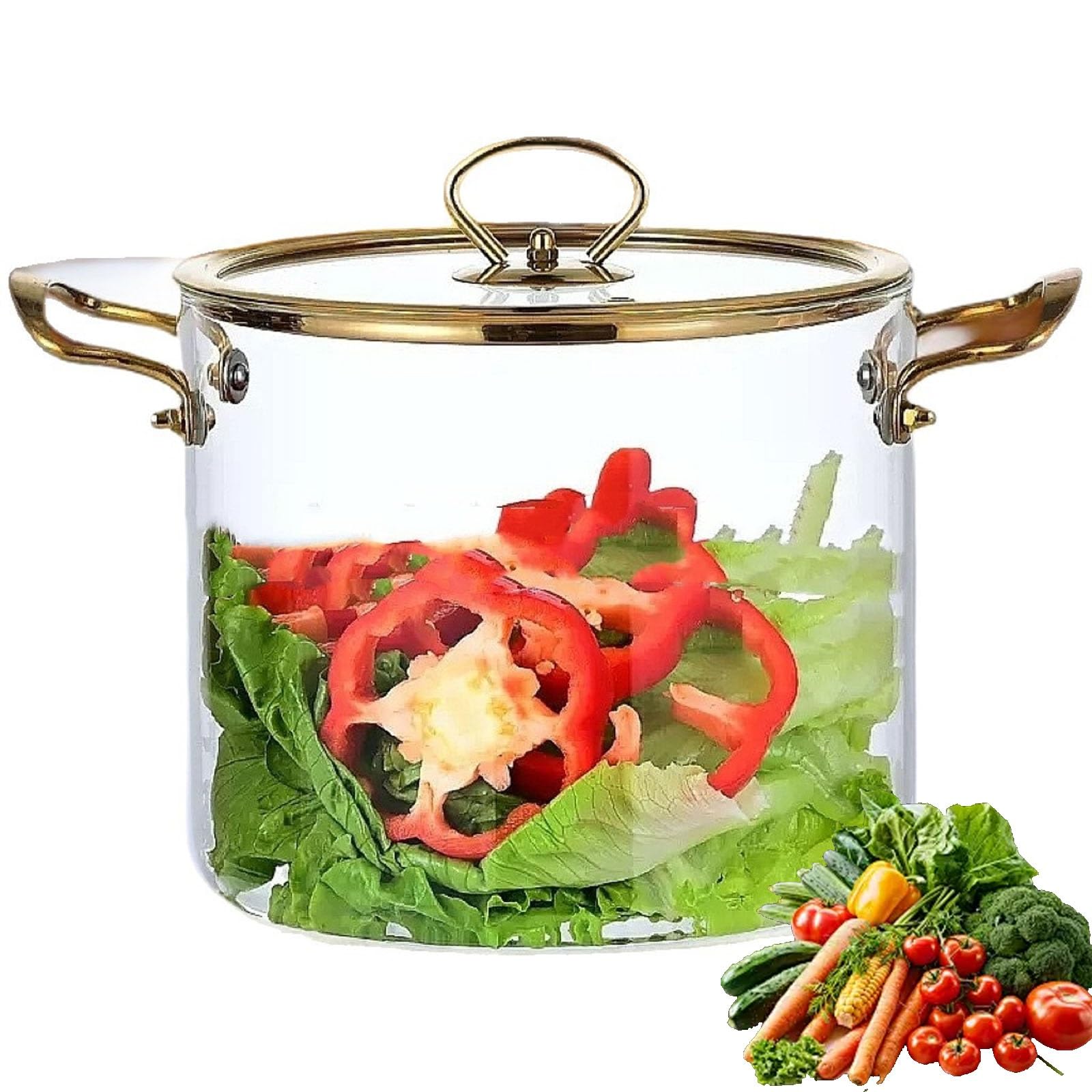 Heat Resistant Borosilicate Glass Simmer Pot Saucepan Home Kitchen Restaurant Cookware Stove and Dishwasher(5.5L)