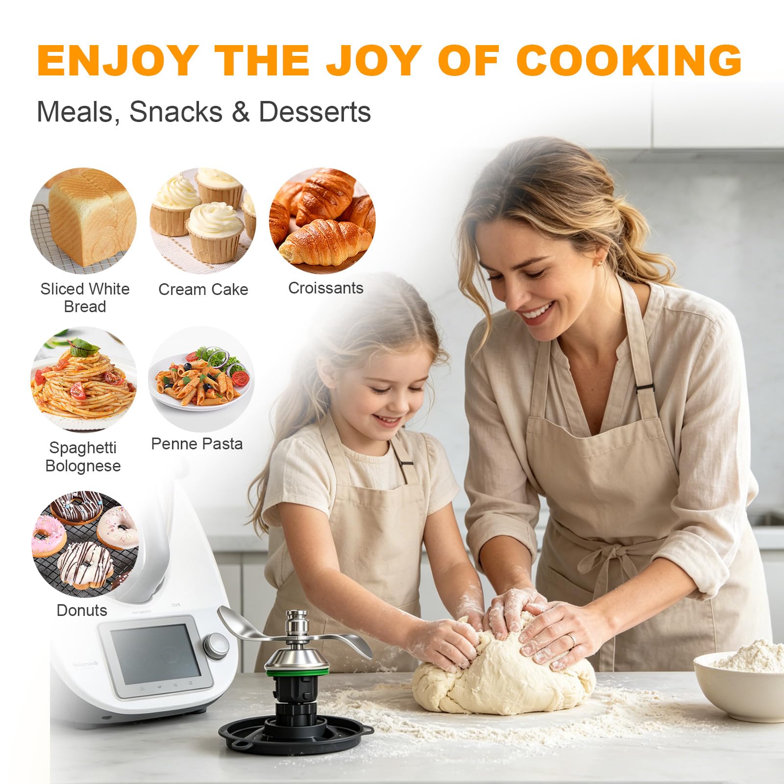 Coltello per Impasto Acciaio Inox per Thermomix TM7 TM6 TM5, Lama Ricambio con Spazzola Pulizia, Senza Residui Impasto, Pulizia Veloce, Accessorio Taglio Veloce per Robot Cucina