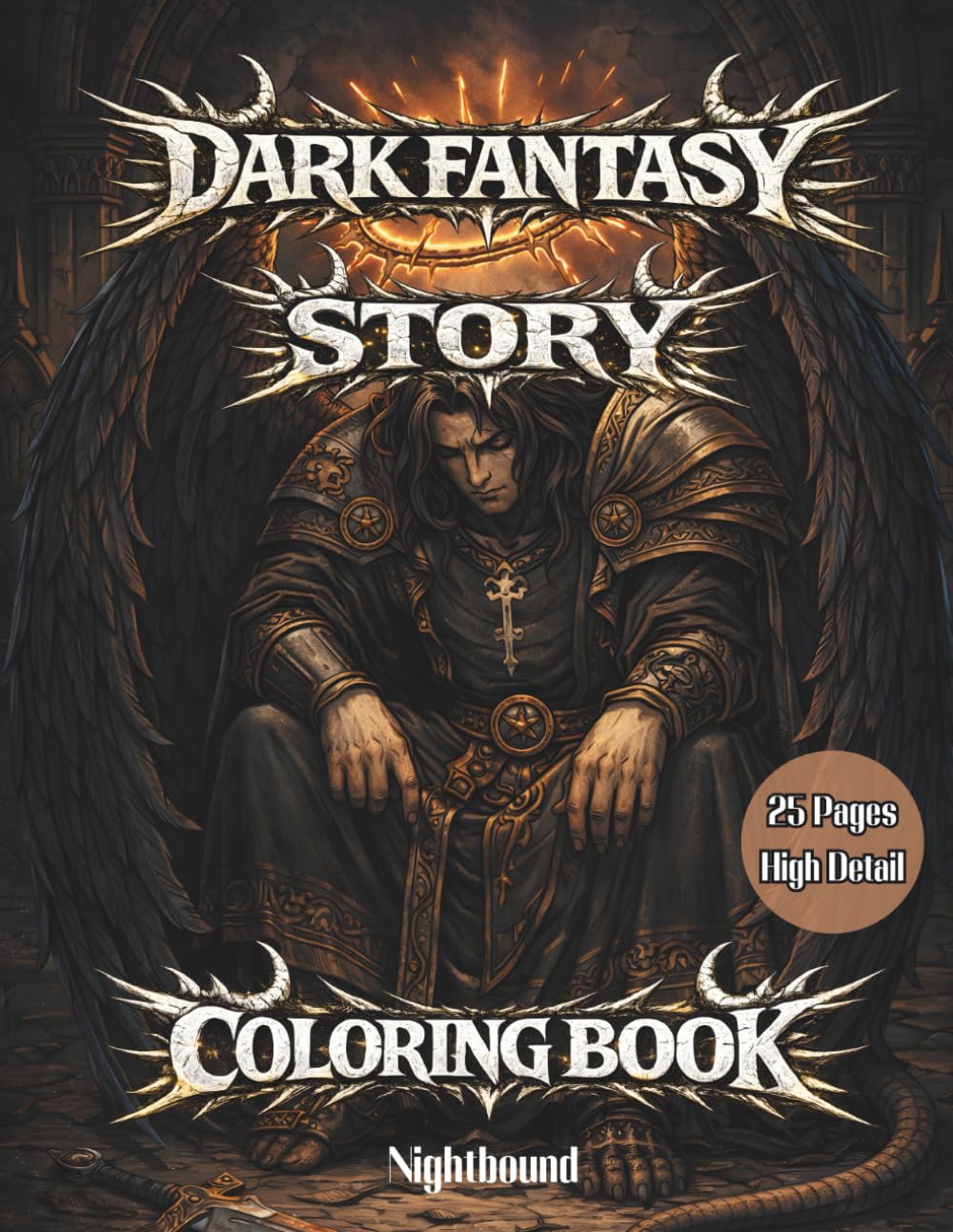 Dark Fantasy Story : Heaven, Hell & Fallen Angels – An Adult Coloring Book for Focus and Relaxation