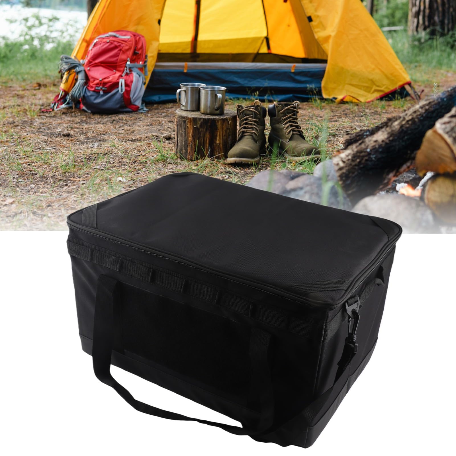 Borsa da Campeggio da 60 Litri Organizzatore Impermeabile Durevole con Divisori Regolabili per Avventure All'aria Aperta